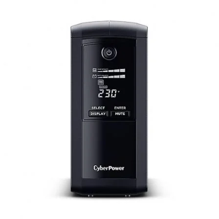 CyberPower VP1000ELCD SAI Interactivo Línea 1000VA / 550W Torre, con AVR, Pantalla LCD, 4 Salidas Schuko y Tecnología de Ahorro de Energía